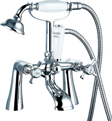 Brass Bath Shower Mixer Faucet With Chrome Finish Classical T8046